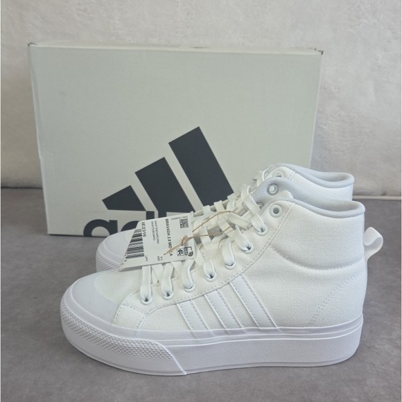 adidas Shoes - Adidas Bravada 2.0 Platform Mid Triple White Women's Size 7
